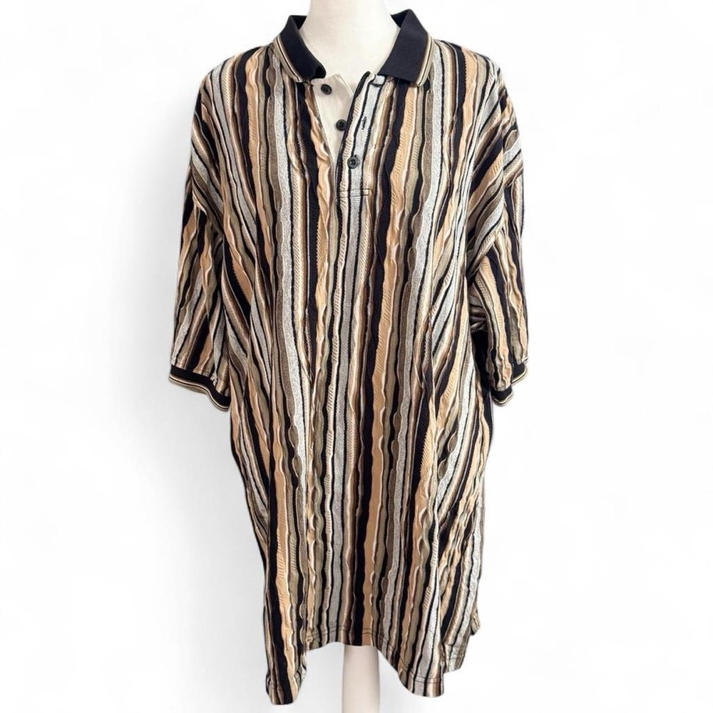 Vintage 90s Coogi Style Polo Shirt Cotton Traders XL Textured